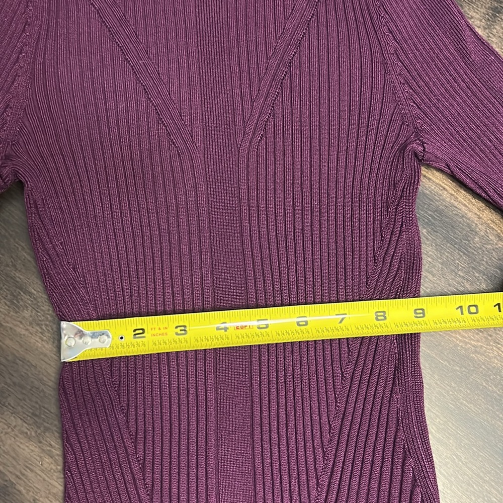 WHBM Plum Noir Ribbed Turtleneck Sweater - Picture 7 of 13